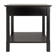 Winsome Timber Transitional Solid Wood End Table with 1-Drawer in Black