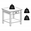 Winsome Timber Transitional Solid Wood End Table with 1-Drawer in Black