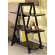 Winsome Aaron 3-Tier A-Frame Contemporary Solid Wood Book Shelf in Black
