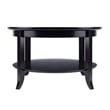 Winsome Genoa Round Solid Wood Coffee Table with Glass Top in Dark Espresso