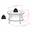 Winsome Genoa Round Solid Wood Coffee Table with Glass Top in Dark Espresso