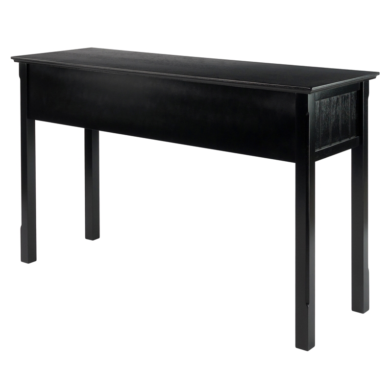 Winsome Timber Transitional Solid Wood Console Table in Black