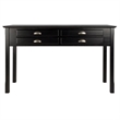 Winsome Timber Transitional Solid Wood Console Table in Black