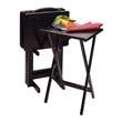 Winsome Alex 5-Piece Transitional Solid Wood TV Table with Stand in Black