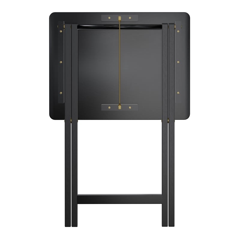Winsome Alex 5-Piece Transitional Solid Wood TV Table with Stand in Black