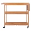 Winsome Radley Foldable Butcher Block Solid Wood Kitchen Cart in Light Oak
