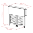 Winsome Radley Foldable Butcher Block Solid Wood Kitchen Cart in Light Oak