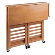 Winsome Radley Foldable Butcher Block Solid Wood Kitchen Cart in Light Oak