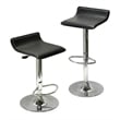 Winsome Spectrum 22.68&quot Adjustable Air Lift Metal Bar Stools in Black (Set of 2)