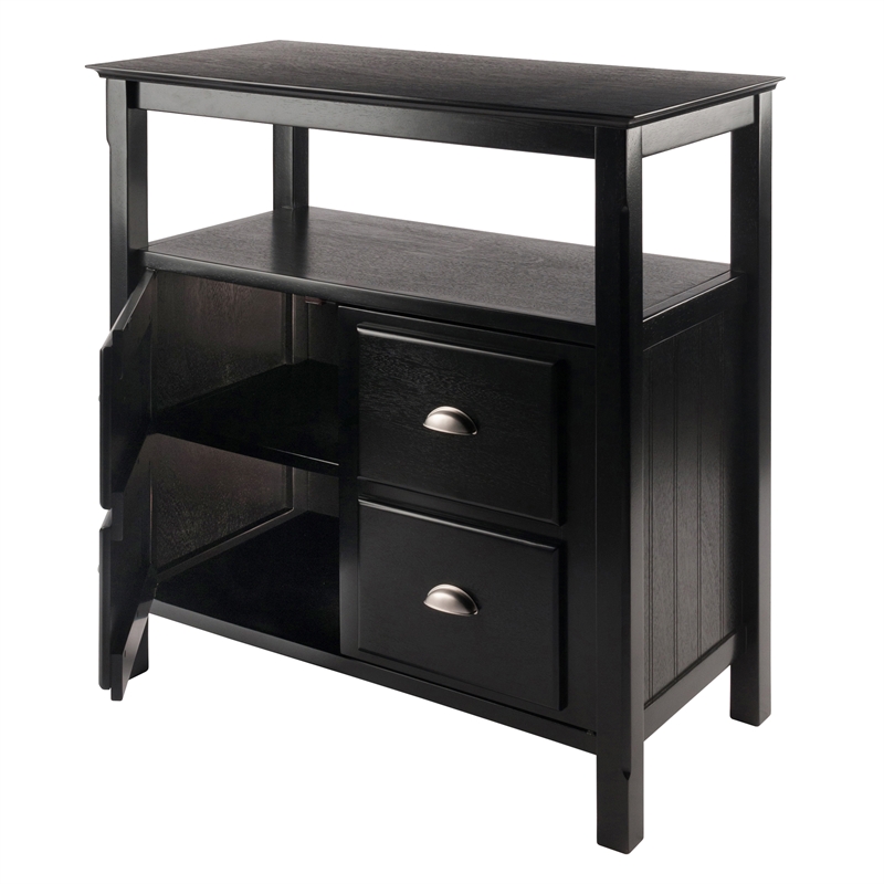 Winsome Timber Transitional Solid Wood Buffet Table in Black