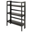 Winsome Terry 3-Tier Solid Wood Stackable and Folding Book Shelf in Black