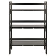 Winsome Terry 3-Tier Solid Wood Stackable and Folding Book Shelf in Black