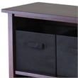 Winsome Capri Foldable Transitional Fabric Baskets in Black (Set of 6)