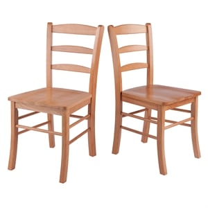 Winsome Benjamin 18&quotH Solid Wood Dining Chair in Light Oak (Set of 2)