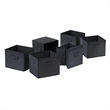Winsome Capri 7-Piece Solid Wood Storage Set with Baskets in Espresso/Black