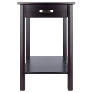 Winsome Liso Transitional Solid Wood Printer Table in Espresso