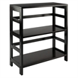 Winsome Capri 2-Section Shelf Solid Wood Baskets Bookcase in Espresso/White