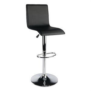 Winsome Spectrum 30.9&quotH Adjustable L-Shape Air Lift Metal Stool in Black