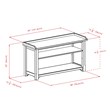 Winsome Verona Storage Solid Wood Bench with 3 Foldable Baskets in Walnut