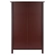 Winsome Verona 4-Tier Medium Storage Shelf Solid Wood Baskets Bookcase in Walnut