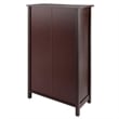 Winsome Verona 4-Tier Medium Storage Shelf Solid Wood Baskets Bookcase in Walnut