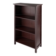 Winsome Milan 3-Tier Medium Solid Wood Storage Book Shelf - Antique Walnut
