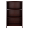 Winsome Milan 3-Tier Medium Solid Wood Storage Book Shelf - Antique Walnut
