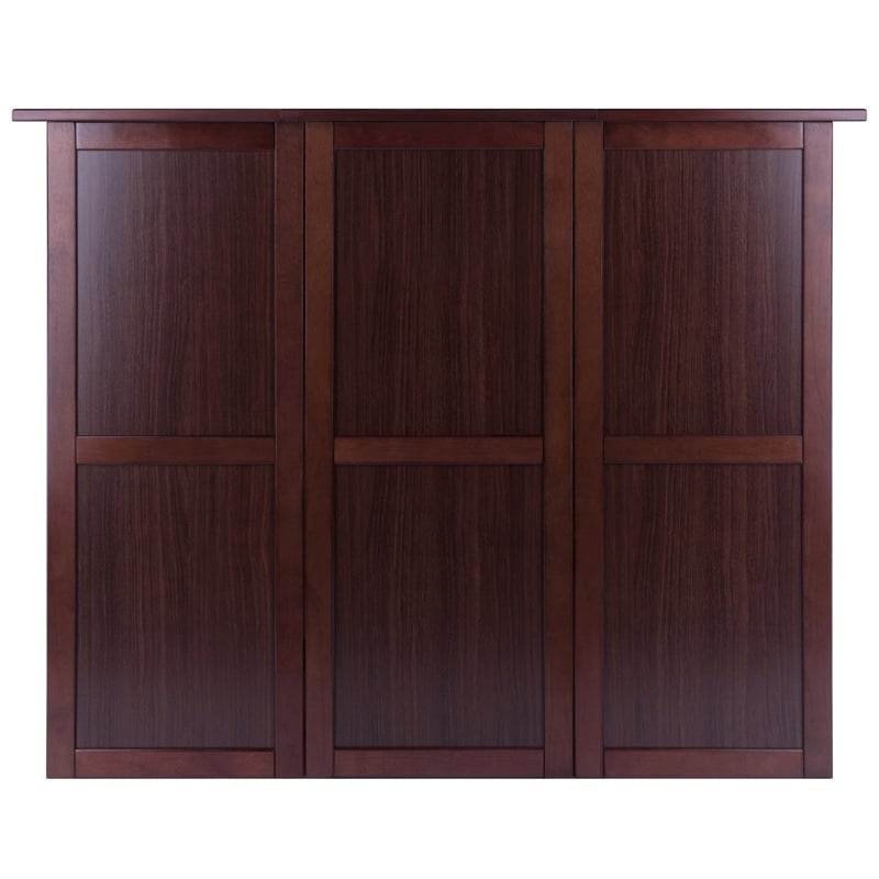 Winsome Newport Expandable Counter Wine Solid Wood Home Bar in Antique Walnut