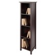 Winsome Milan Tall Solid Wood Storage Book Shelf in Antique Walnut