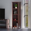 Winsome Milan Tall Solid Wood Storage Book Shelf in Antique Walnut