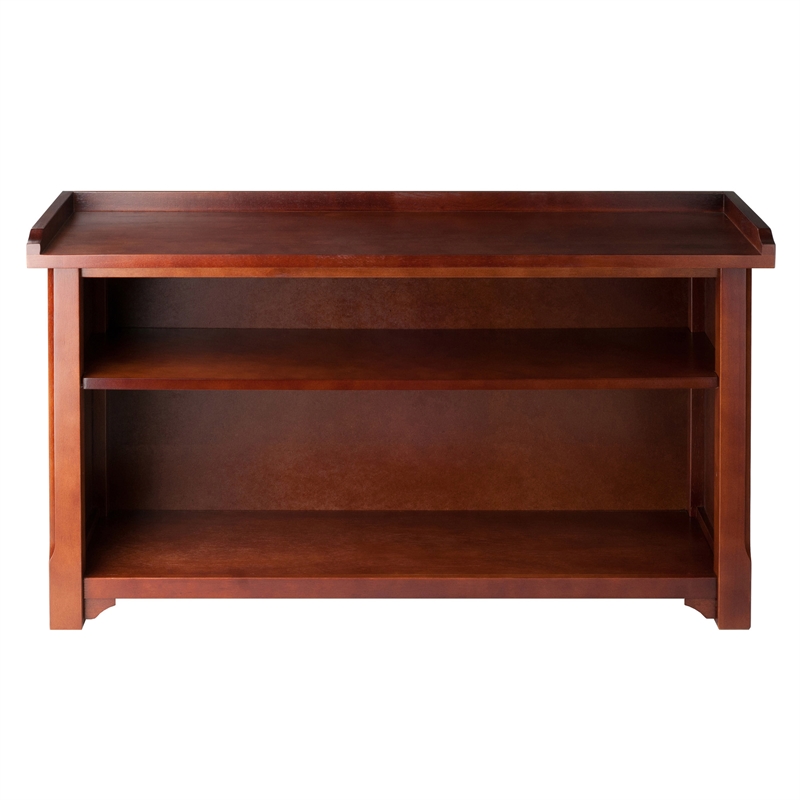 Winsome Milan Storage Transitional Solid Wood Bench in Antique Walnut
