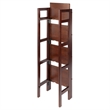Winsome Terry 4-Tier Solid Wood Folding Book Shelf in Antique Walnut