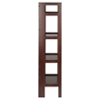 Winsome Terry 4-Tier Solid Wood Folding Book Shelf in Antique Walnut