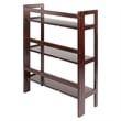 Winsome Terry 3-Tier Solid Wood Folding Book Shelf in Antique Walnut