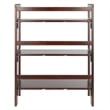 Winsome Terry 3-Tier Solid Wood Folding Book Shelf in Antique Walnut