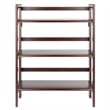 Winsome Terry 3-Tier Solid Wood Folding Book Shelf in Antique Walnut