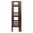 Winsome Terry 3-Tier Solid Wood Folding Book Shelf in Antique Walnut