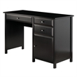 Winsome Delta Office Transitional Solid Wood Writing Desk in Black