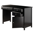 Winsome Delta Office Transitional Solid Wood Writing Desk in Black