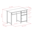 Winsome Delta Office Transitional Solid Wood Writing Desk in Black