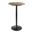 Winsome Cora 3-Piece Round Top Transitional Faux Marble/Metal Pub Set in Black