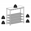 Winsome Michelle Metal & Wood Wine Rack with Glass in Antique Bronze