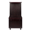 Winsome Galen Transitional Solid Wood Bar Cart with Serving Tray in Espresso