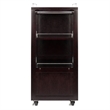 Winsome Galen Transitional Solid Wood Bar Cart with Serving Tray in Espresso