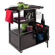 Winsome Galen Transitional Solid Wood Bar Cart with Serving Tray in Espresso