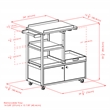 Winsome Galen Transitional Solid Wood Bar Cart with Serving Tray in Espresso