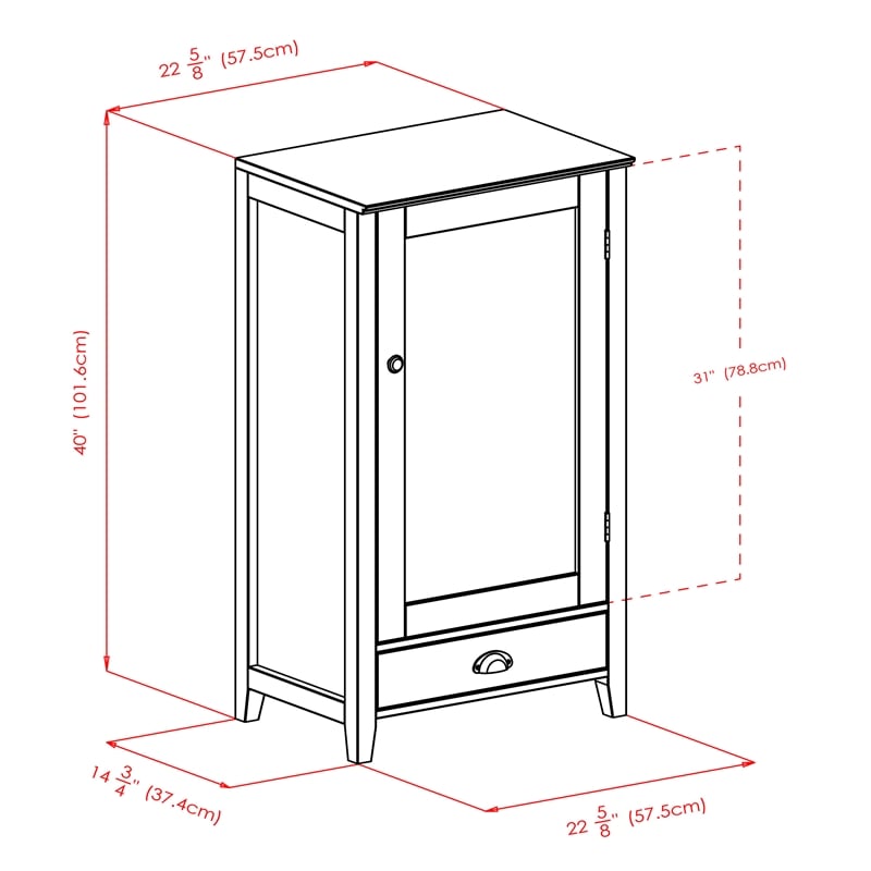 Winsome Bordeaux X Panel Transitional Solid Wood Home Bar Cabinet in Espresso