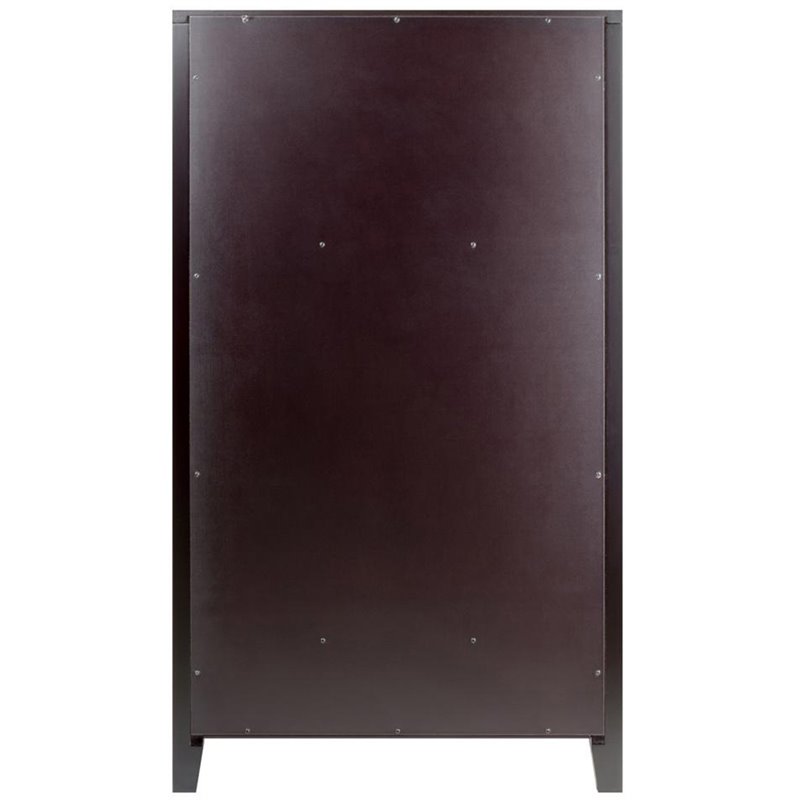 Winsome Bordeaux X Panel Transitional Solid Wood Home Bar Cabinet in Espresso