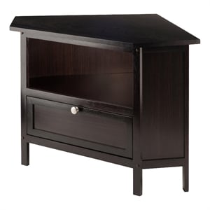 Winsome Zena Corner Solid Wood TV Stand for TVs up to 27&quot in Espresso