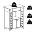 Winsome Yukon Transitional Solid Wood Home Bar Cabinet in Espresso